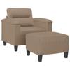 Armchair with Footstool Cappuccino Brown 60 Cm Faux Leather