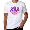 Faith Hope Love Fibromyalgia Awareness TShirt Daily Work Short Sleeve Top