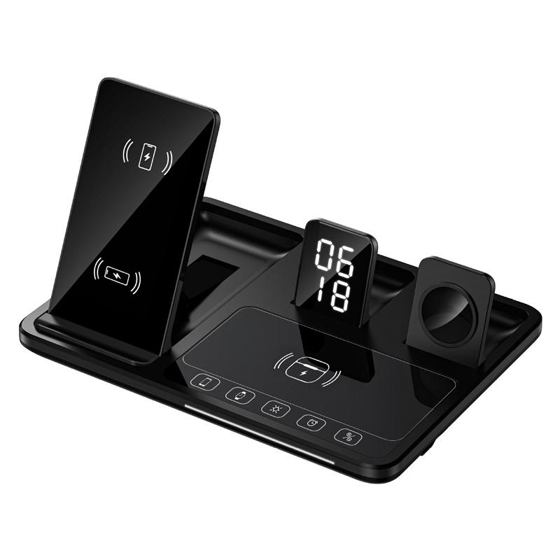 

30W 4 IN 1 Wireless Charger Stand for Airpods Pro Apple Watch Touch Control Fast Charging Station for iPhone 16 15 14 13 12 11 чорний