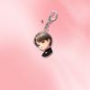 7pcs BTS Cool Black Outfit Anime Cartoon Acrylic Keychain, Bangtan Boys Cartoon Figure Keyring, Kpop Idol Bag Pendant for ARMY Fans