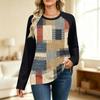 Women's Printed Colorblock Raglan Sleeve Neck Long Sleeve Sweatshirt