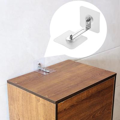 2Pcs Furniture Anti-falling Device No Drilling Required L Bracket Transparent Seamless Adhesive Wall Anti Tip