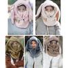 Winter Neck Warmer+ Dual Layered Bunny Hat Russian Hat Jazz Streetwear Dual Layered Bunny Hat for Women