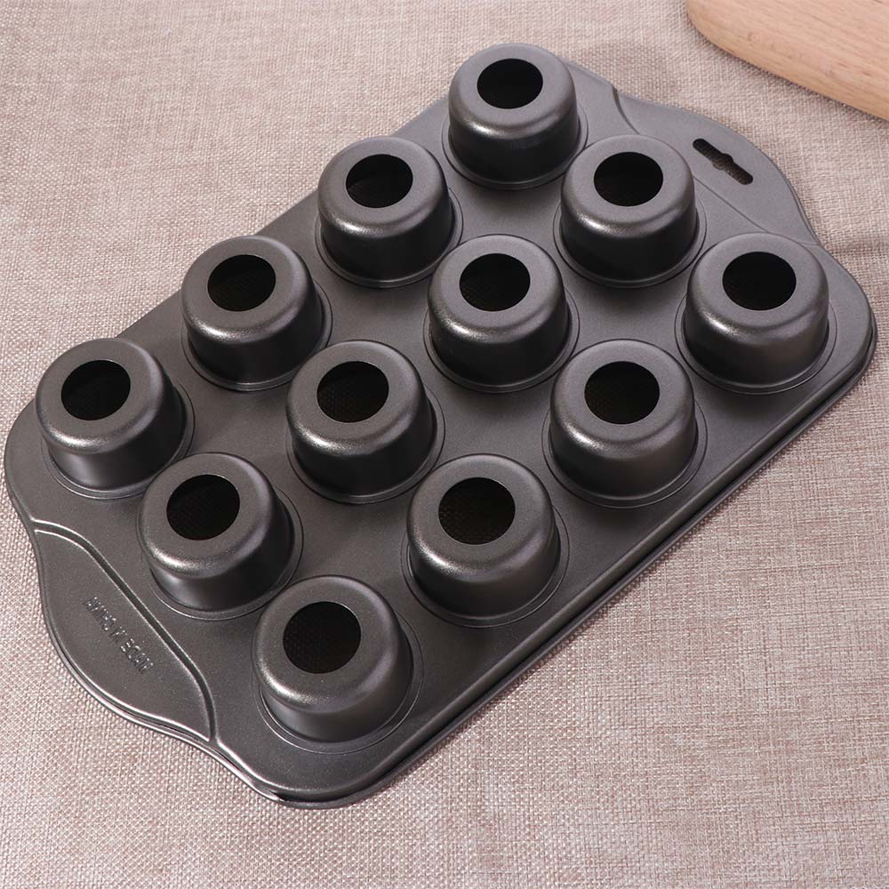 Bakeware 12 Grid Cheesecake Pan Carbon Steel Removable Bottom Muffin Pan Mini Non-Stick Cupcake Mold Mousse