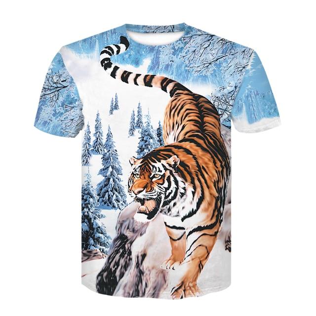Fashion 3d T-shirt Animal Lion Shirt Camiseta 3d T Shirt Men Funny T Shirts Mens Clothing Casual Fitness TeeTop Tiger Tshirt