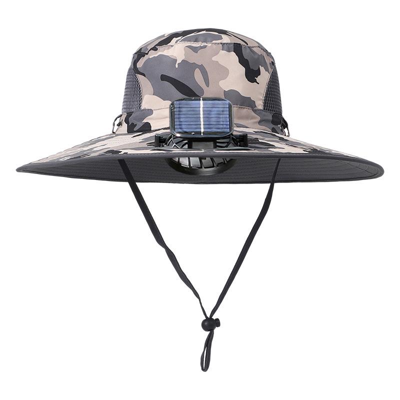 Men's Solar-Powered Sun Hat with USB Fan for Outdoor Summer Activities
