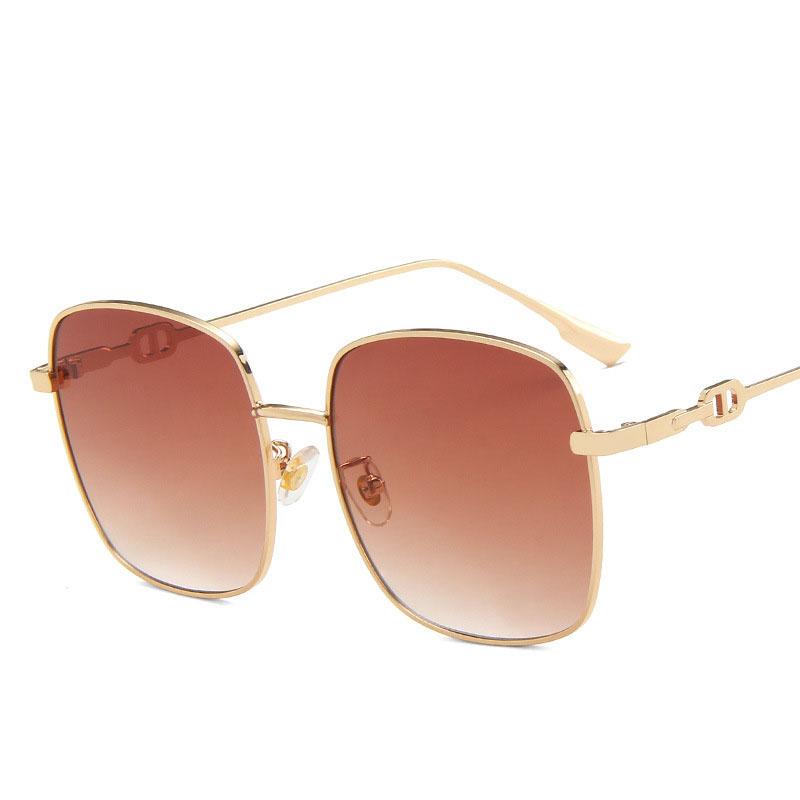 Fashion Gradient Color Lens Women's Sunglasses Square Shape Metal Frame Sunglasses Women UV Protection Women Sun glasses