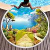 Beautiful Garden Floral Round Beach Towel, Microfiber Circle Beach Towels Quick Dry Beach Throw Blanket Sand Free Pool Towels