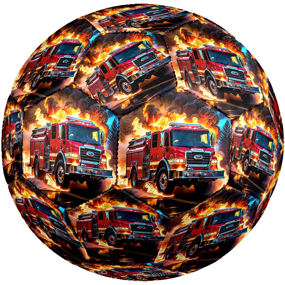Fire Truck Theme Size 5 Soccer Ball, Suitable for Both Indoor and Outdoor Matches, a Gift Suitable for Everyone.