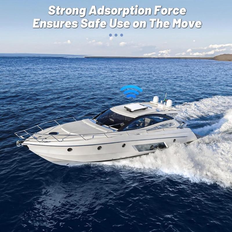 Universal Motorhome Boat Car Roof Mounting Bracket Magnetic Base Rustproof Metal Construction Tilted Water Drainage System