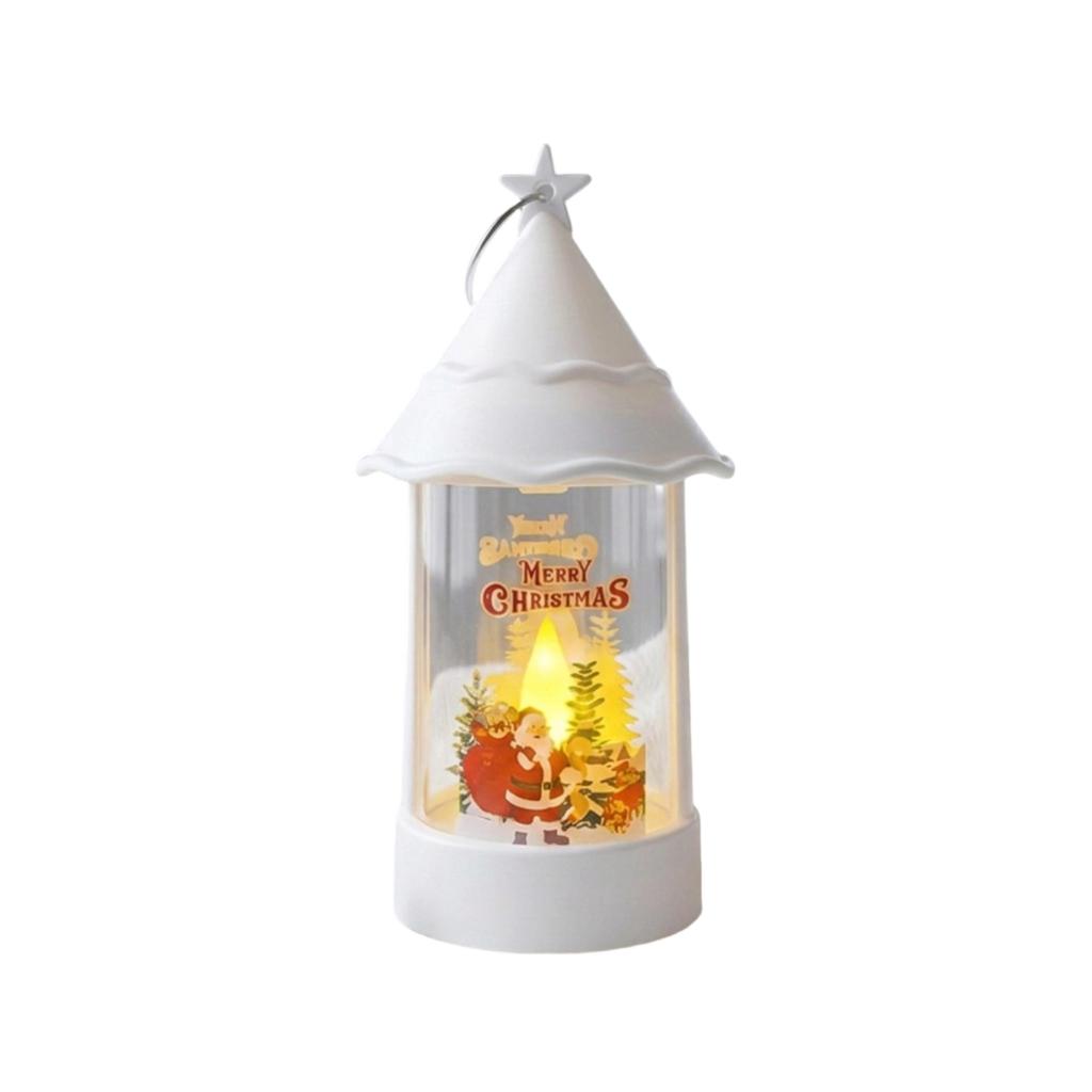 Christmas Decorative Electronic Candle with Christmas Tree Pattern, Party Night Light for Holiday Tabletop Decor