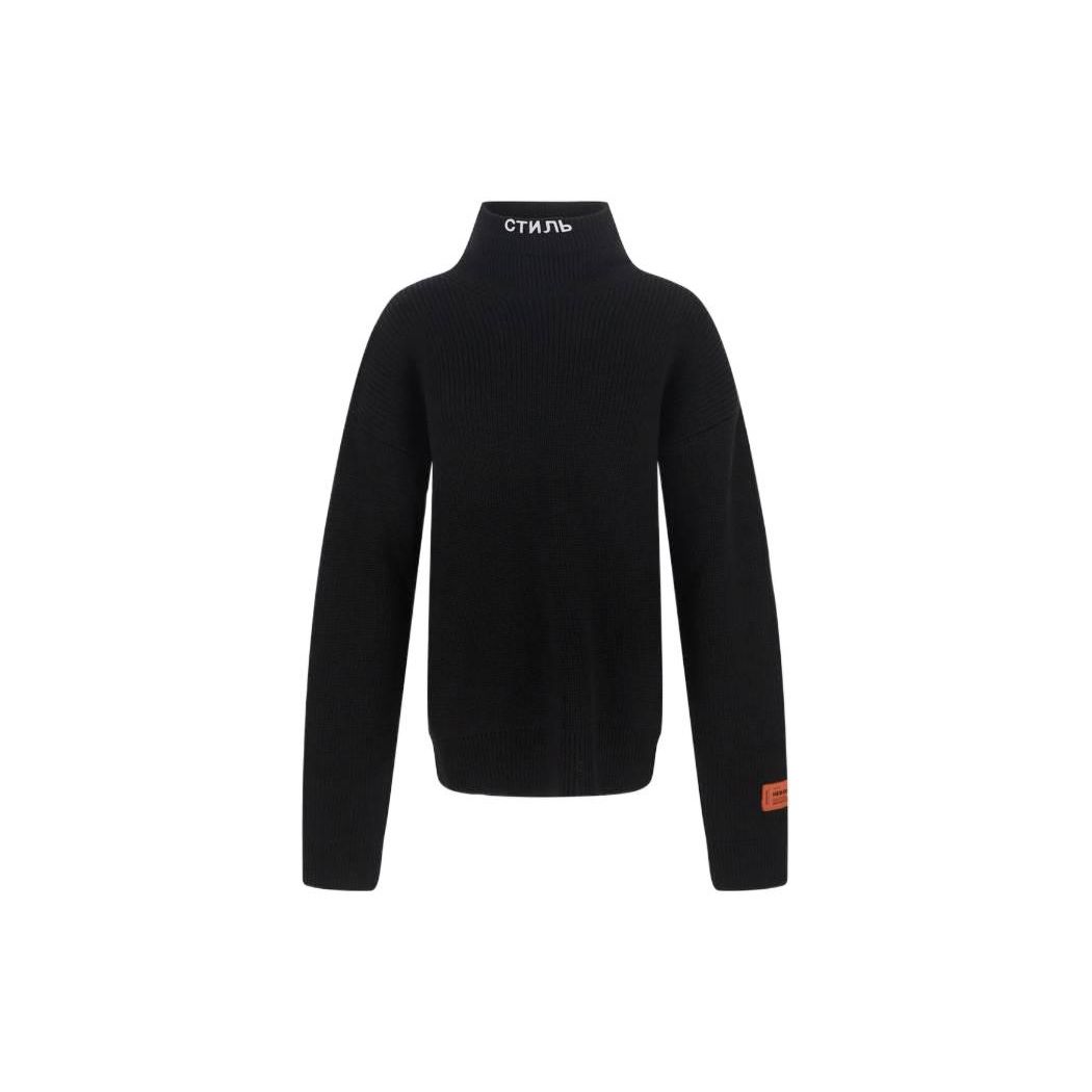 

Heron Preston CTNMB Knit Rollneck Black/White Men Tops HMHA006F22KNI0011001