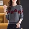 Women's Spring and Autumn Round Neck Long Sleeve Sweater Comfortable  Short Knitwear Elegant Commute Top