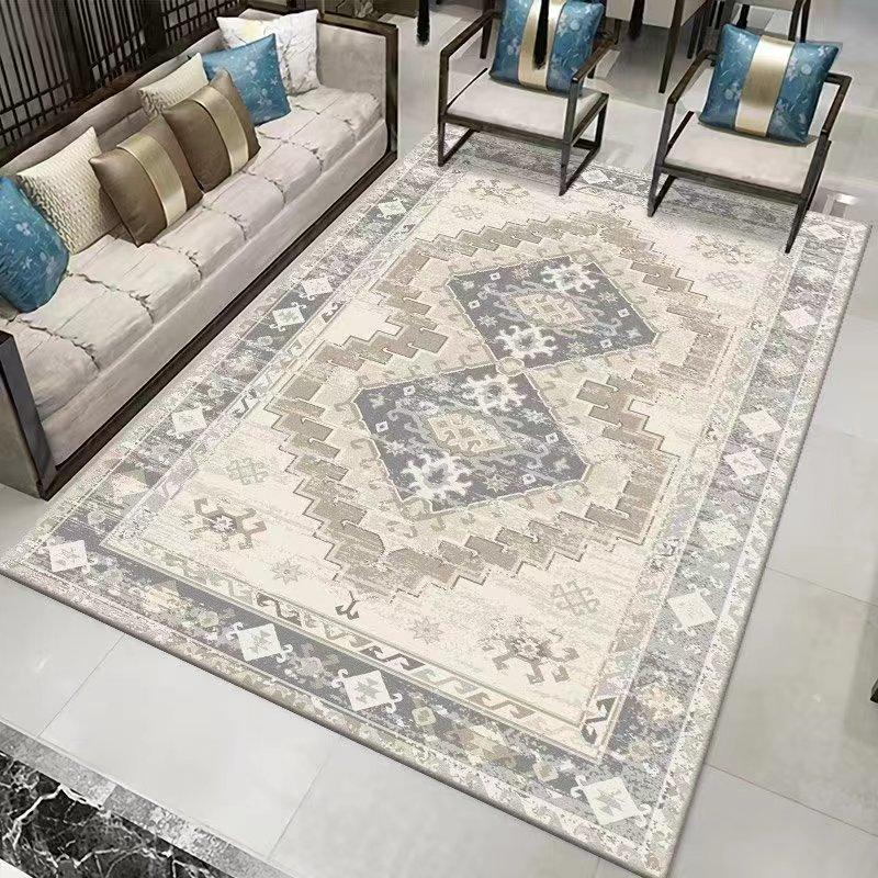 Living Room Mat with Floral Pattern, Washable Modern Mat for Bedroom Entryway Lounge Soft Luxurious Non-Slip Thick Elegant Dreamy Landscape Fashion