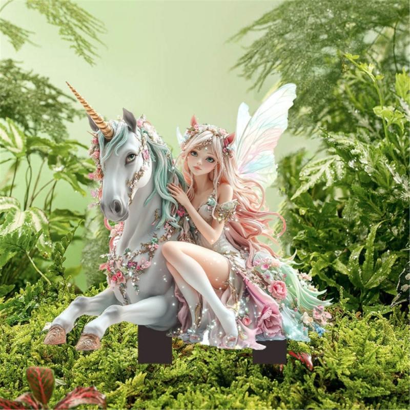 Butterfly Acrylic Stake Elf Figurines Statue Tree with Lovely Appearance for Indoor and Outdoor Spaces Craft Supplies