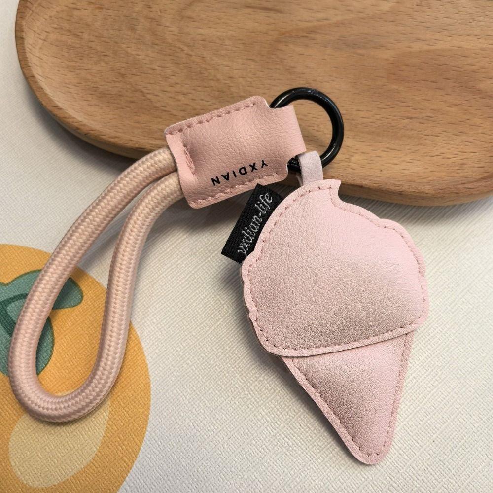Funny Coffee Cup Shape Keychain Cartoon Car Key Ring Ice Cream Pendant  Bag Key Decor