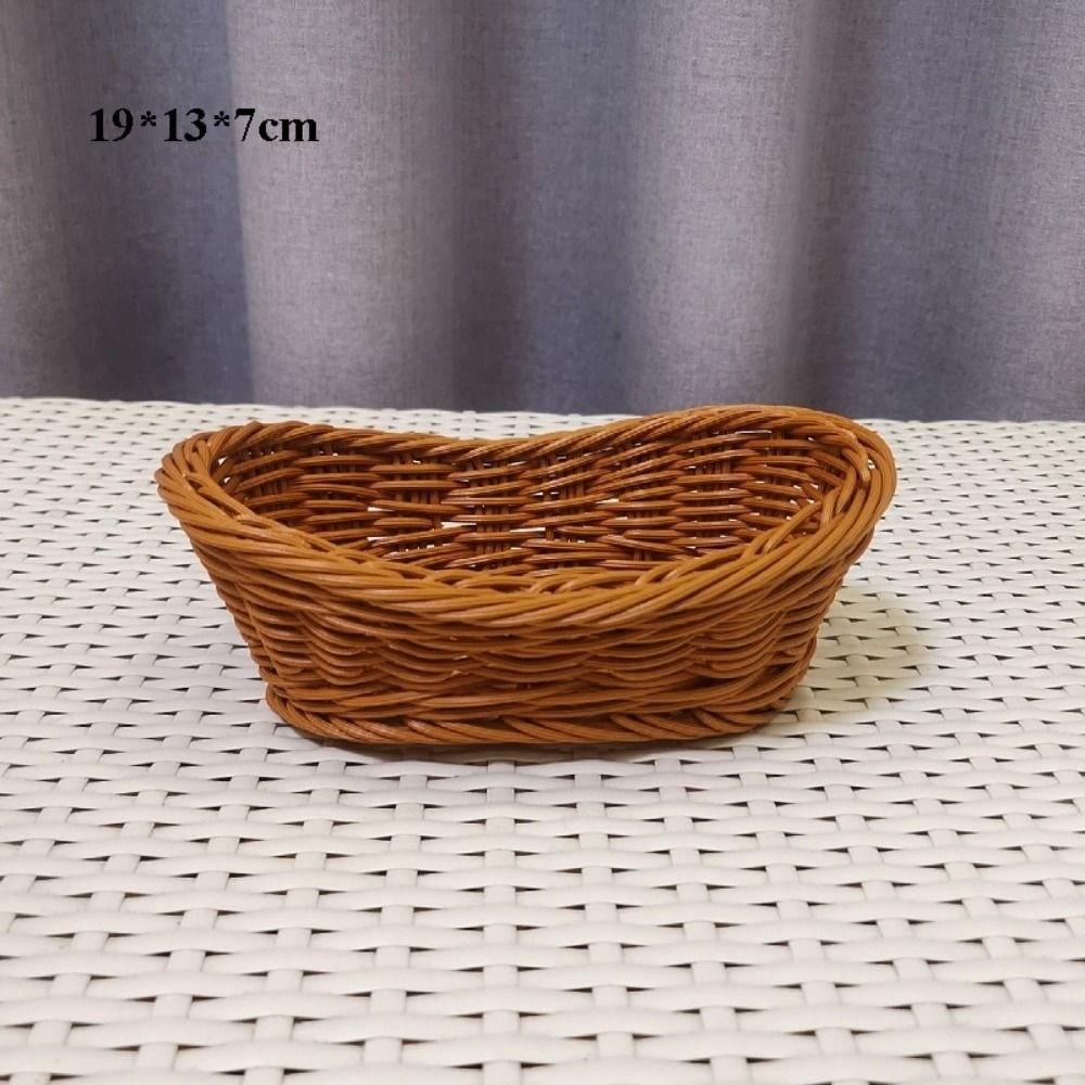 Hardness Rattan Wicker Woven Serving Baskets Handwoven 8 Styles Bread Fruit Vegetables Basket Household