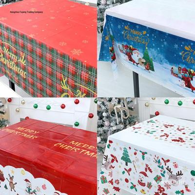 Rote karierte Einweg-Weihnachtstischdecke für rechteckige Party- oder Kaffeetische