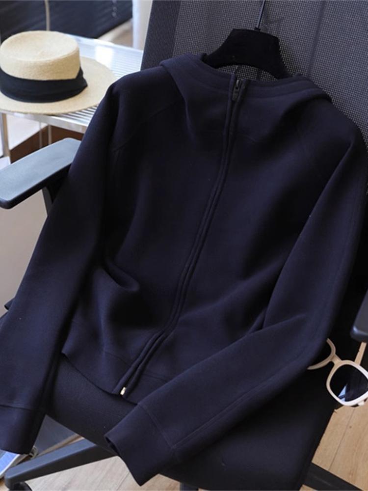 Petite Women's Hooded Zip-Up Sweatshirt: 2025 Sporty Spring Jacket