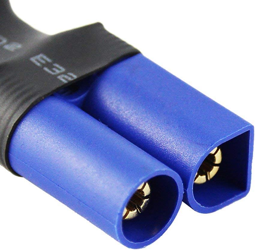 Set of 4 XT60 Female To EC5 Male Adapters | Connect LiPo Batteries To RC Devices | Ideal for Airplanes, Cars, Helicopters | Yellow, Plastic