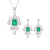 Jewelry Copper Bottom Gold-Plated Simulation Emerald Love Creative Fringe Diamond Set Main Stone 10 * 12 8 * 10