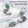 4 in 1 Foldable Magnetic 15W Wireless Charger Station with LED Ambient Light for iPhone 15 14 13 Pro/Max/Plus and Apple Watch