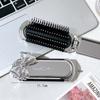 Mini Foldable Hair Comb Bowknot Air Bag Hair Brush Portable 2 in 1 Comb Mirror Set  Travel