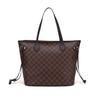 (Coffee) Women Checkered Tote Shoulder Bag Purse PU Leather Handbag Bag With Inner Pouch