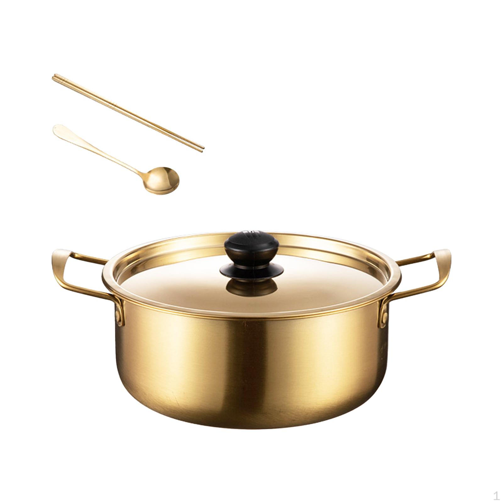 

Корейская кастрюля для приготовления рамэна с крышкой, многофункциональная ложка, палочки для еды, суп с лапшой быстрого приготовления Ramyun 18cm