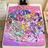Pretty Cure Main Characters pattern Flannel Blanket, High quality Comfortable for All Seasons, Home Decor, Warmth and Comfort, Perfect for Gifts.