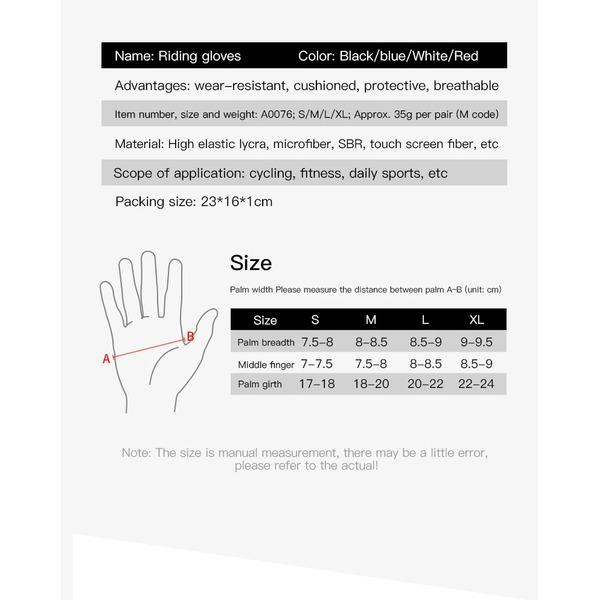 Long Full Fingers Half Fingers Gel Sports Cycling Gloves MTB Road Bike Riding Racing Women Men Bicycle Gloves