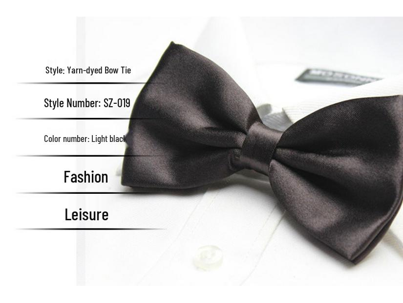 Solid Color Formal Wedding Bow Tie for Men - Customizable Logo and Multi-Color Options