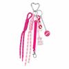 Powder Teddy Bear Keychain, Tennis Ball, Fuchsia Straps Brl411