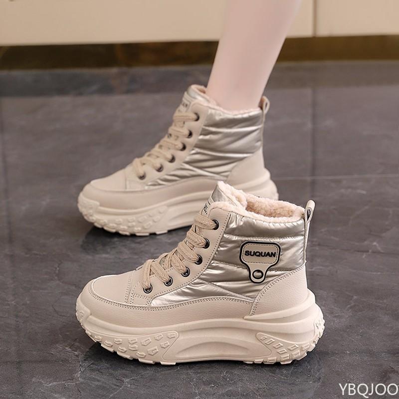 Fashionable Versatile Snow Boots Women Winter Warm Cotton Shoes Thick Soles Increased Height Casual Comfortable Short Boots