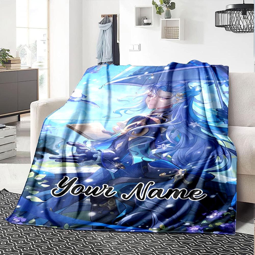 Customizable Genshin Impact8 Throw Blanket – Personalized Name, All-Season Cozy Snug Blanket, Machine Washable, Personalized Blanket