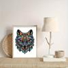 Wooden Jigsaw Puzzle Colorful Wolf Gift Box, Beautiful Gift Irregular Shape Jigsaw Puzzle Christmas Gift, Adult Stress Reduction Cool Unique Gift