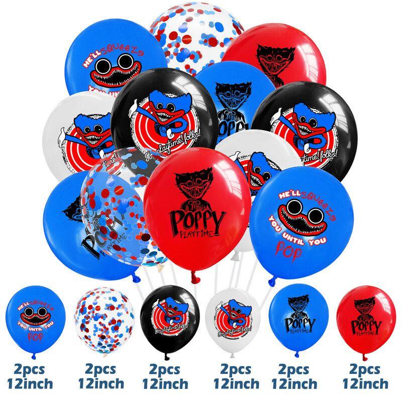 Poppy Playtime Huggy Wuggy Birthday Party Decorations Premium Set Of Balloons And Cake Toppers