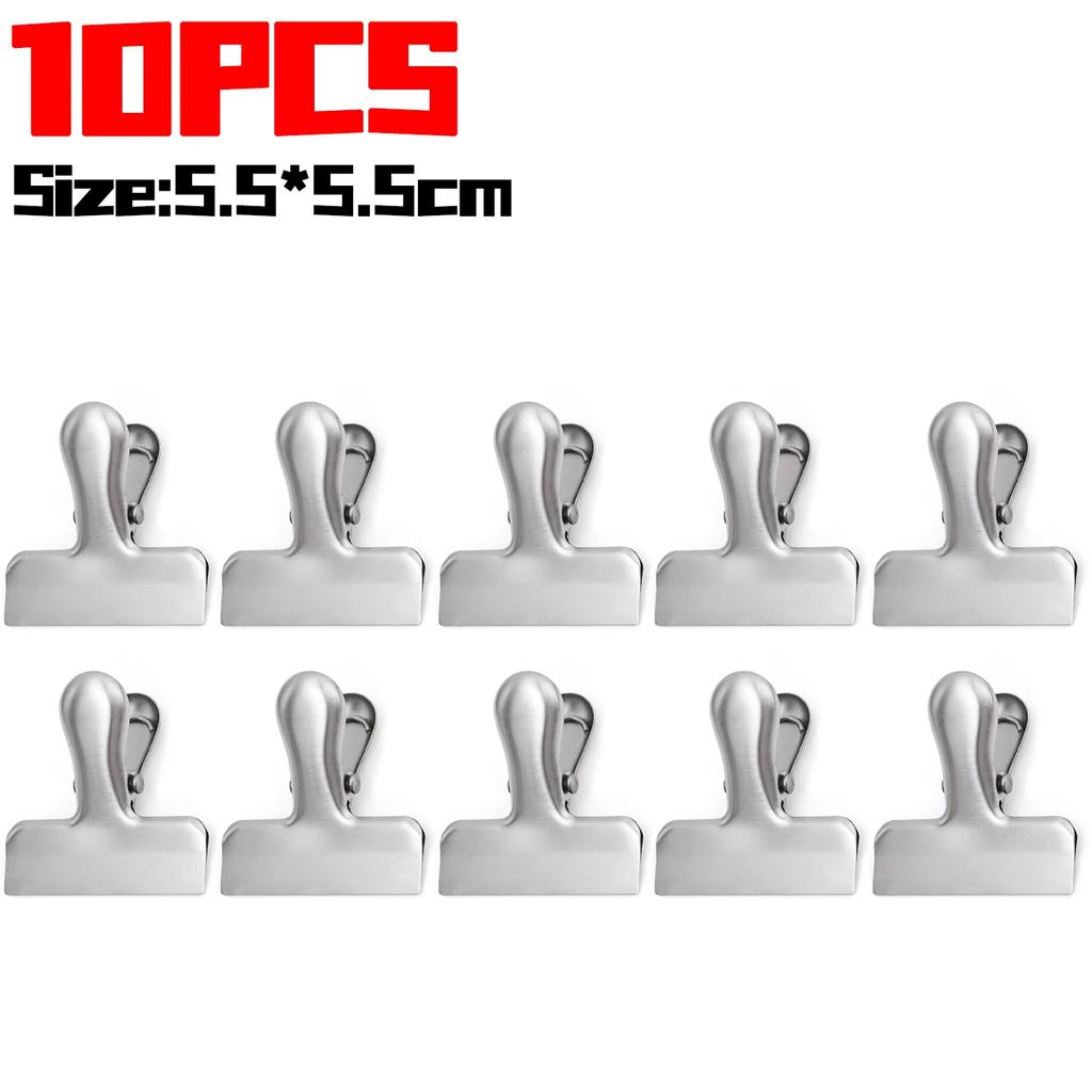 Stainless Steel Food Sealing Clips Snack Potato Chips Pockets Clip Vacuum Fresh-keeping Clamps Kitchen Storage Bag Clip Gadgets