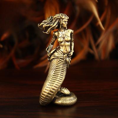 Antike Griechische Schlangenfrau Medusa Messingornament Handwerk Haus Büro Tischdekoration Spielmodell