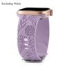 Silicone Bracelet For Apple Watch 11 10 46mm 42mm 9-8-7-6-5-4-3-2 Engraved Floral For IWatch Ultra 3 49mm 45mm-44-42-41-40-38mm