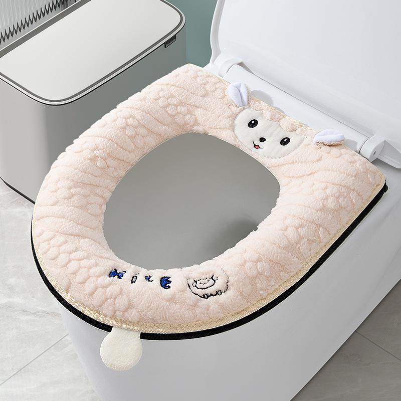 Winter Thickened Toilet Seat Cushion, Waterproof & Zippered, Universal Fit for All Seasons
