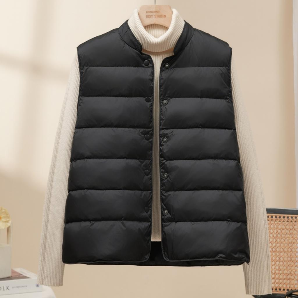 Light down vest women's new white duck down lightweight versatile vest warm vest small short