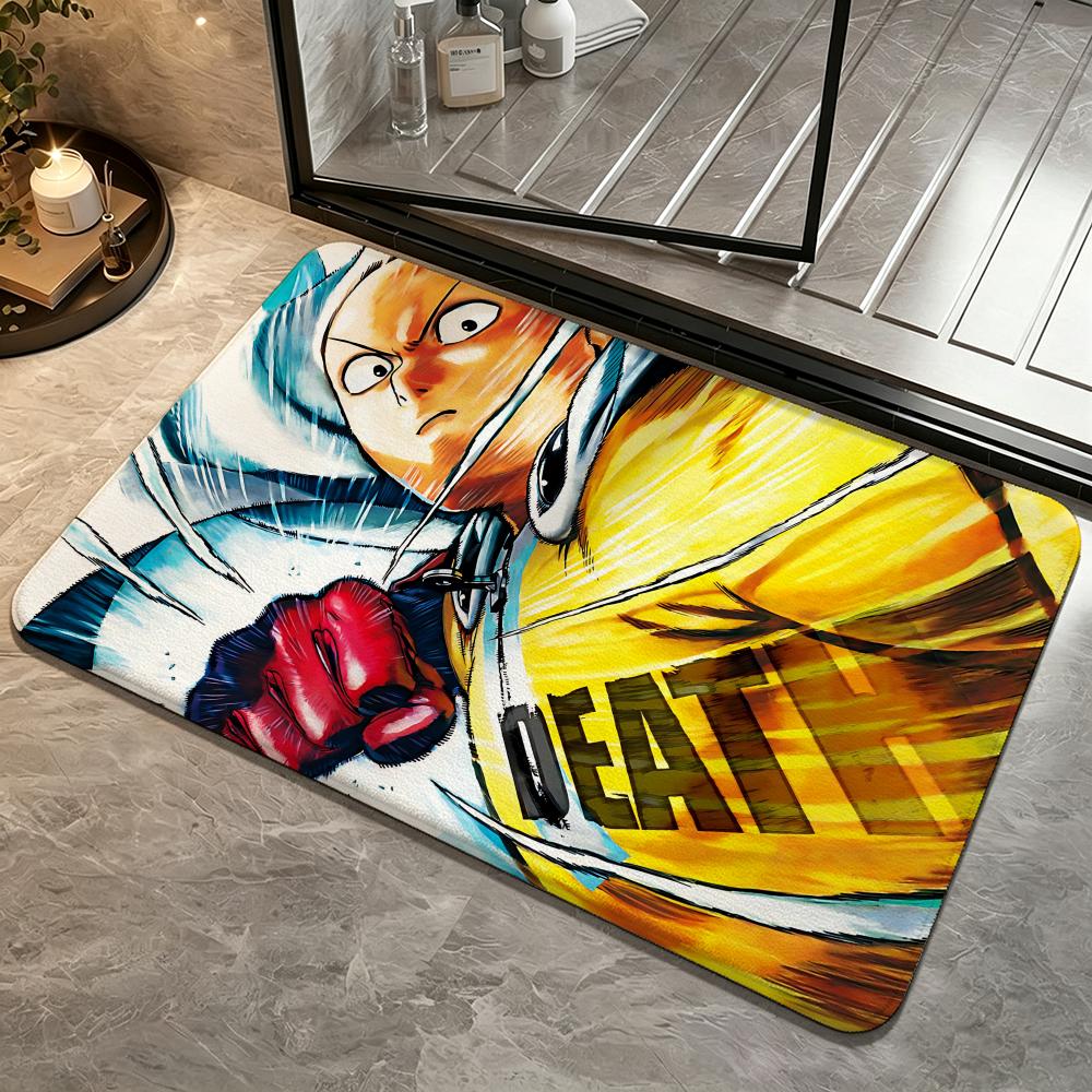 Anime-One-Punch ManS Floor Mat Bedroom Carpet, Bathroom Foot Mat, Doormat, Non-Slip Absorbent Multi-Use