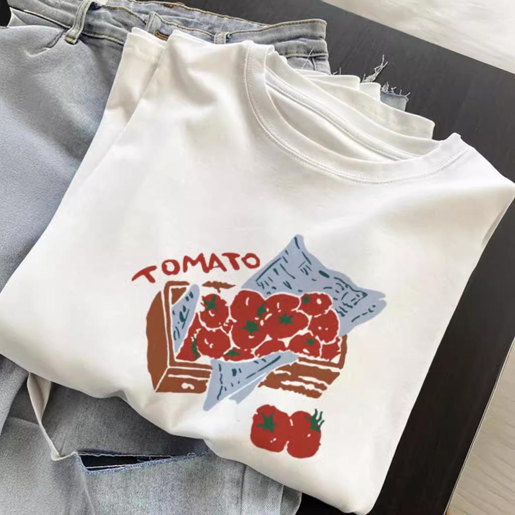 Summer Korean Oversized Loose Cotton Spring and Autumn Inner Layer Shirt, Short Sleeved T-shirt, Women's Couple Outfit T-shirt