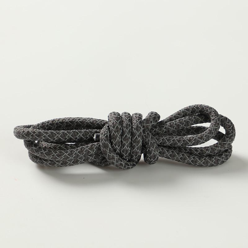1 Pair 120CM Reflective Sports Shoelace Round Woven Rope Rhoelace Rtrong Light Shoelace Durable Polyester Shoelace Rope