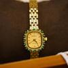 High Quality Vintage Ladies WristWatches Dress Gold Luxury Crystal 24k Women Diamonds Stainless Steel Clock Montre Femme
