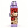 1PC Vintage Rooster Portrait Art 750ml Color Plastic Sports Water Bottle Leakproof Flip Straw Lid Suitable for Sports Office Home Use