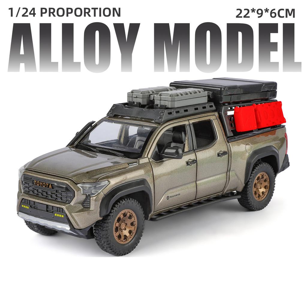D1-Travel Version 1/24 TOYOTA Tacoma Alloy Pickup Car Model Diecast Metal Off-Road Vehicles Car Model Sound and Light Kids Toy Gift