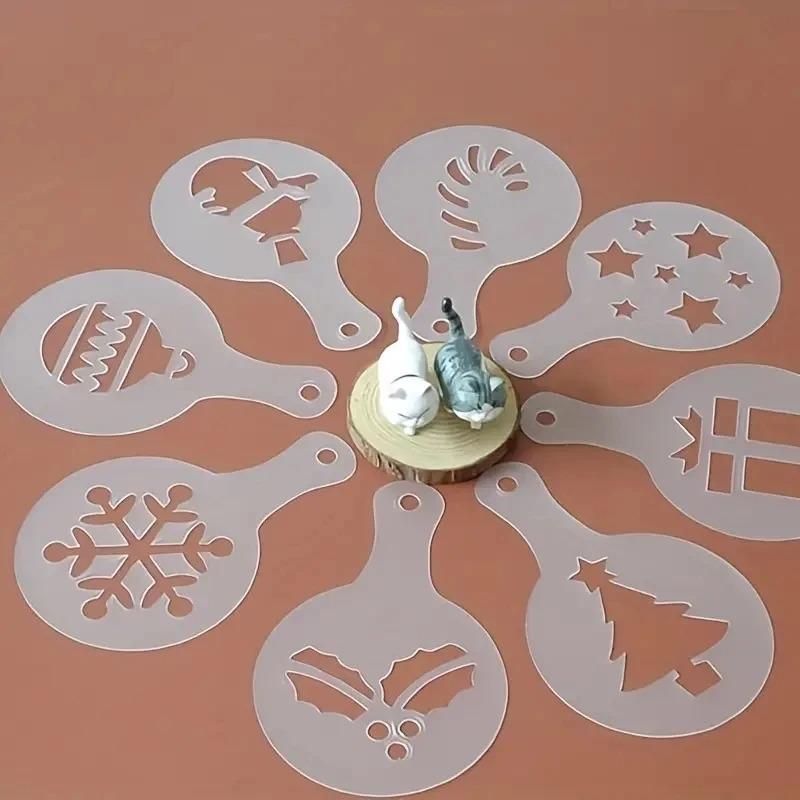 Latte Art Template Coffee Decorating Tool, Reusable Stencils for Barista, Beginner Homemade Coffee Decoration Tool