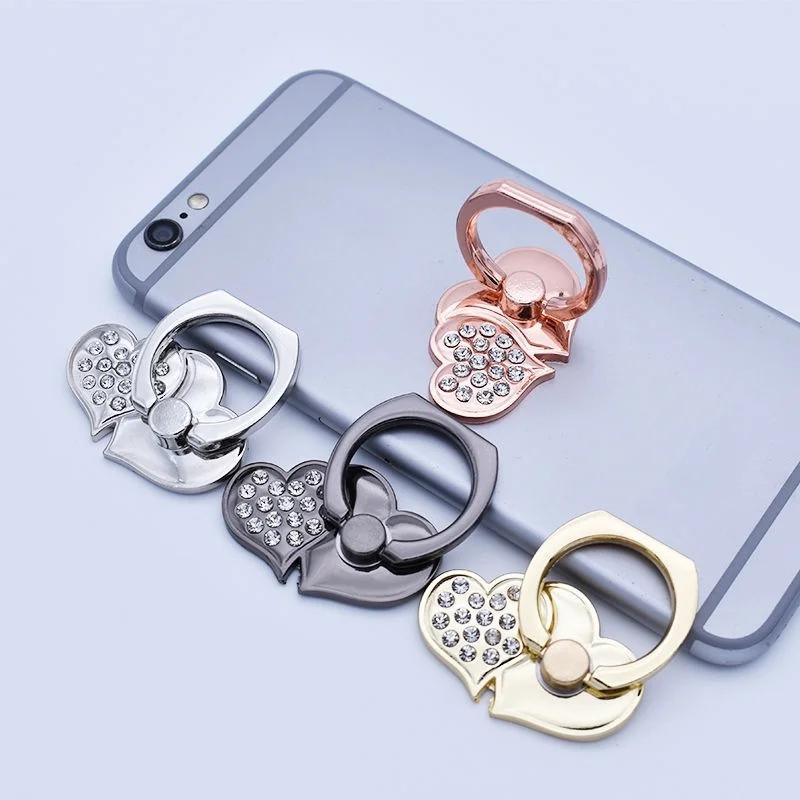 Fashion Luxury Diamond Shiny Gemstones Metal Mobile Phone Ring Bracket Phone Holder Rotatable Ring Bracket for iPhone Samsung